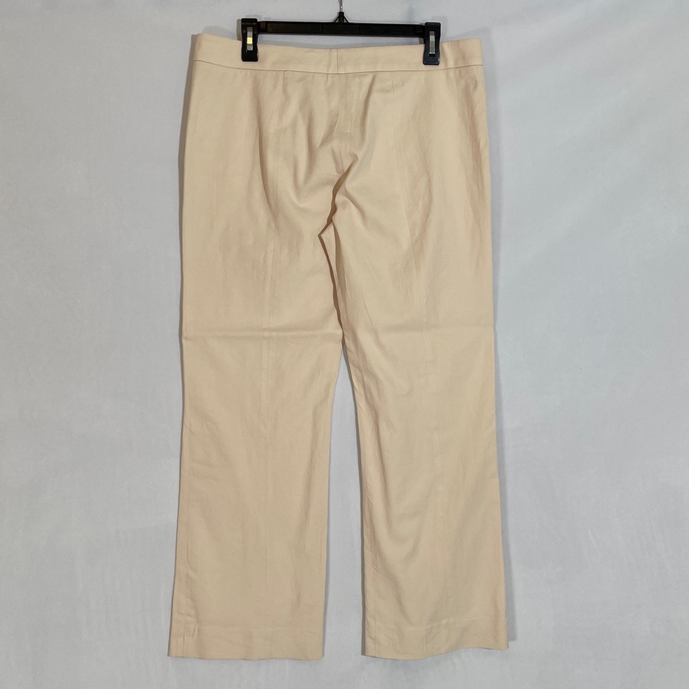 Valentino Roma Trouser Pants Size 12 lightweight Cotton Flare Cream - Picture 3 of 10
